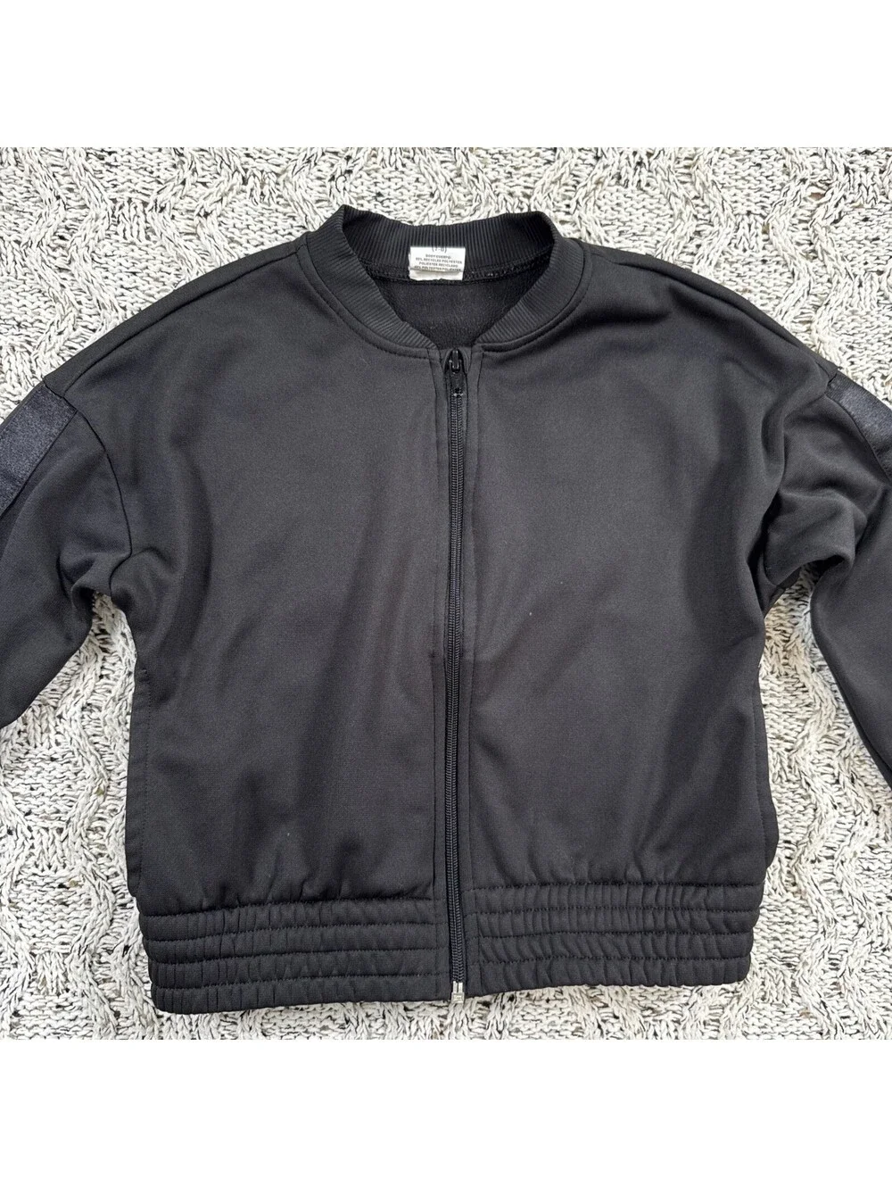 Avia Boys Performance Studio Jacket Size M 7-8 Black Full Zip Long Sleeve Athlet